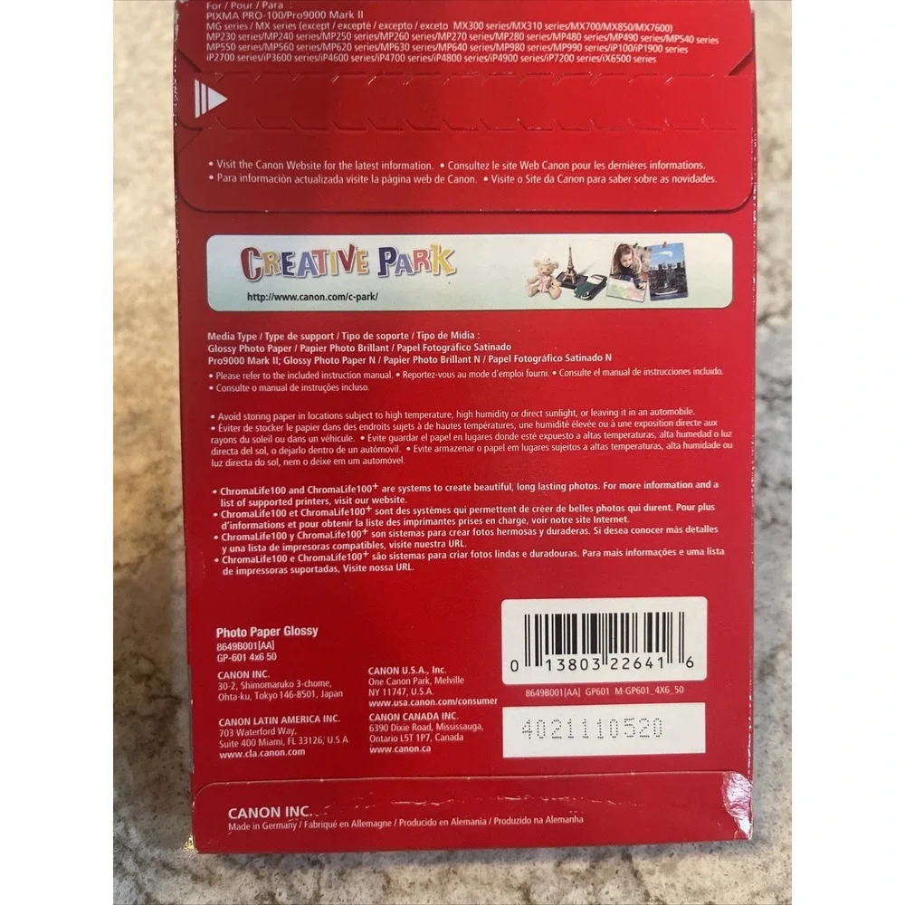 Canon Photo Paper Plus Glossy Glossy ll 4